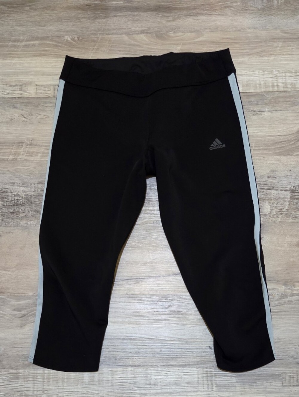 🛍ADIDAS Running ClimaCool Black Capri Legging w. Reflective Detail Womens Large